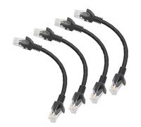 KALANKA-Câble de raccordement Ethernet Cat6 0,5 ft, câble réseau Internet haut débit Câbles de raccordement LAN avec connecteurs Rj45 pour routeur, modem, commutateur, serveur, noir, lot de 4