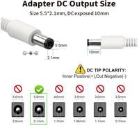 KALANKA-Câble d'Extension DC de 5 M avec 1 Prise pour Connecteurs DC, Idéal pour Bandes LED (KSIPZE, Grovee), Box TV (Nokia 8010, TX3 Mini+) et Caméras de Sécurité (Univivi, Tonton) - 2-Pack Blanc