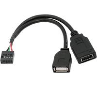 KALANKA-Câble d'extension mâle pour carte mère Dual Port Type-A et USB 3.1, prise de panneau avant Key-A Type-E vers USB 2.0 9 broches 10 broches