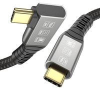 KALANKA-Cable for Thunderbolt 4 Angled 90 Degrees, USB C Cable Supports Data Transfer 40Gbps / Video 8K@60Hz / Charging via 100W (1.2m)