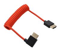 KALANKA-Câble HDMI 8K 4K 60fps haute vitesse pour moniteur ATOMOS Ninja V Shinobi, Sony A9 FX3 A7Siii, Canon R5ii, BMPCC6K, Teradek FEELWORLD Portkeys SmallHD, rouge tressé enroulé, en forme de L