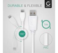 KALANKA-Câble Micro USB USB A data et charge 1A pour casque 2.0-1m PVC blanc headset