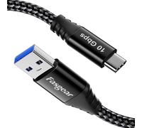 KALANKA-Câble USB C 1,5 m \u2013 USB A vers type C 3.2 Gen 2 Cordon tressé 10 Gbit/s Android Auto Type C Câble de données 3 A Charge rapide Compatible avec SSD portable Galaxy S23 X-box PS5 Contrôleu