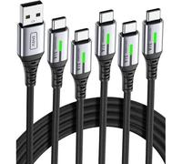 KALANKA-Câble USB C [Lot de 5], Cable USB vers USB C 3,1A Charge Rapide, Cable Type C en Nylon pour Chargeur iPhone 15 Samsung Galaxy S22 S21 S10 S9 Google Pixel 7 Pro iPad OnePlus Huawei (1+1+2+2+0.