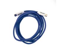 KALANKA-, Câble USB-C vers USB-C avec connecteur réversible pour charge rapide, longueur 1,5 m, connecteurs en PVC et revêtement en nylon anti-pliage, chargement et transfert de données rapides, bleu