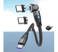 KALANKA-câble USB magnétique 540° 100W 1.8mètres charge rapide et aimant puissant Type C vers Type C (2 embouts) Max 100W 1.8m