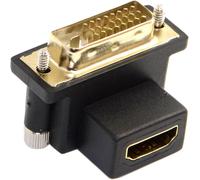 KALANKA-Cablecc Câble adaptateur à 90 degrés coudé vers le bas DVI mâle vers HDMI femelle pivotant pour ordinateur, HDTV et carte graphique