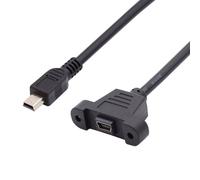 KALANKA-Cablecc Montage sur Panneau Type Mini USB 5 Broches Mâle vers Femelle câble Adaptateur avec vis 50 cm
