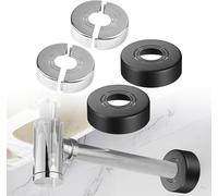 KALANKA-Cache-tuyaux réglables,Amovible Cache Radiateur,Rosace pour Robinets de Douche,Rosace Radiateur,Rosace Mitigeur Douche,Rosace Robinet Noir,Taille Cache Radiateur Ajustable,4PC