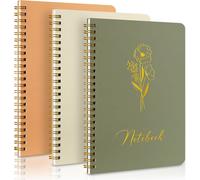 KALANKA-Cahier à Spirale 3 Pièces, 14 x 20 cm Ligné Sprial Journal Notebook, A5 100 g/m² Déchirer le Papier Carnet de Notes, Cahier de Brouillon pour Femme Homme Travail de Bureau