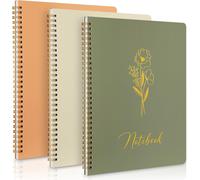 KALANKA-Cahier à Spirale 3 Pièces, 27 x 21 cm Ligné Sprial Journal Notebook, 100 g/m² Déchirer le Papier Carnet de Notes, Cahier de Brouillon pour Femme Homme Travail de Bureau