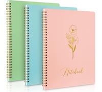 KALANKA-Cahier à Spirale 3 Pièces, 27 x 21 cm Ligné Sprial Journal Notebook, 100 g/m² Déchirer le Papier Carnet de Notes, Cahier de Brouillon pour Femme Homme Travail de Bureau