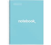 Kalanka-- Cahier A4 À Spirale, Notebook Emotions, 80 Feuilles Microperforée 90 G/M², Lignes 7 Mm, 1 Bande Couleur, Cahier Ligné, Couverture Rigide, 4 Trous, Bleu Ciel