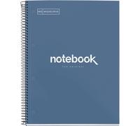 Kalanka-- Cahier A4 À Spirale, Notebook Emotions, 80 Feuilles Microperforée 90 G/M², Lignes 7 Mm, 1 Bande Couleur, Cahier Ligné, Couverture Rigide, 4 Trous, Bleu Marine