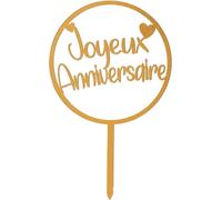 KALANKA-- Cake Topper JOYEUX ANNIVERSAIRE Plastique, PVC Décoration de Gâteaux de Félicitations Réutilisable Anniversaires, Fêtes et Toutes Sortes d'Événements
