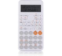 KALANKA-Calculatrice Scientifique Début de L'école Collège Mince et Portatif Affichage à Deux Lignes Calcul Multifonctionnel, pour Mathématiques Supérieures Outils d'étude étudiants, Bureau - Blanc
