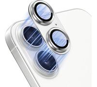 KALANKA-Caméra Arrière Protecteur Compatible avec iPhone 17, [Anti-Rayures] Verre Trempé Alliage D'aluminium Caméra Lentille Coque, Protection écran pour iPhone 17 - Argent