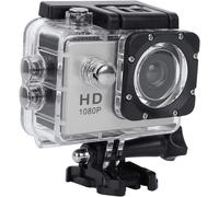 KALANKA-Caméra d'action, caméra de sport Full HD 1080p, étanche à 30 m, caméra de vélo anti-secousses, kit d'accessoires de montage pour plongée/vélo/escalade/natation (blanc)