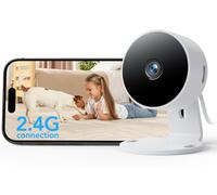 KALANKA-Caméra de sécurité intérieure, 1080P, Wi-FI 2.4G, détection de Mouvement et de Son par IA, Audio bidirectionnel, Vision Nocturne, Stockage Cloud et SD, Compatible avec Alexa et Google Home