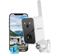KALANKA-Caméra de Surveillance 4G LTE avec Carte SIM 10000mAh Batterie ¿ Portable sans Fil Extérieur Intérieur Vision Nocturne en Couleur Projecteur Sirène APP Instantanées Alertes Étanche (sans WiFi