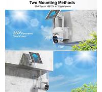 KALANKA-Caméra sécu ext sans Fil 3MP, Caméra Solaire WiFi 2,4G, alim. Solaire + Batterie 10000mAh, Vision Nocturne Couleur, IP66, Stockage Local & Protection Vie privée, notifs par app