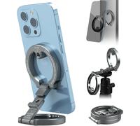 KALANKA-CAMOLOGEEK MG-02 Aluminium Support de téléphone magnétique Double pour iPhone 16 15 14 13 12 Pro Max, avec Interface 1/4"" et Patins à Froid, pour Salle de Sport et Voyage