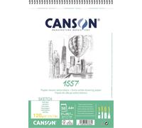 Kalanka-Canson 1557 - Album Spiralé 50 Feuilles De Papier Dessin - 21 X 31,4 Cm - 120 G/M² - Extra Blanc