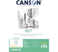 KALANKA-CANSON 1557 - Bloc 50 feuilles de papier croquis blanc A3 - 120g/m²