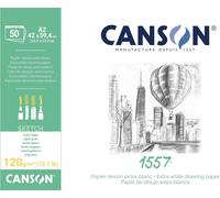 KALANKA-CANSON 1557 - Bloc 50 feuilles de papier croquis - Grain léger - A2 - 120g/m² - Extra blanc