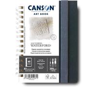 Kalanka-Canson Art Book Saunders Waterford - Carnet Spiralé 40 Pages - Papier Aquarelle - Grain Fin - 14,8 X 21 Cm - 300g/M² - Blanc