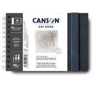 Kalanka-Canson Art Book Saunders Waterford - Carnet Spiralé 40 Pages - Papier Aquarelle - Grain Fin - 21 X 14,8 Cm - 300g/M² - Blanc