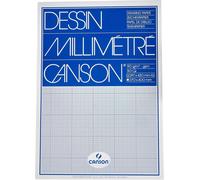 KALANKA-CANSON - Bloc 50 feuilles de papier millimétré bleu A3 - 90g/m²
