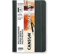 KALANKA-CANSON Graduate Book Mixed Media - Carnet cousu 64 pages - Double Face : Texturée Et Lisse - 14x21,6cm - 220g/m² - Naturel