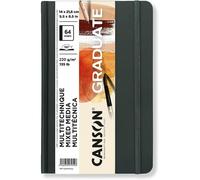 Kalanka-Canson Graduate Book Mixed Media - Carnet Cousu 64 Pages - Double Face : Texturée Et Lisse - 14x21,6cm - 220g/M² - Naturel