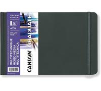 KALANKA-CANSON Graduate Book Mixed Media - Carnet cousu 72 pages - Grain léger - 21,6 x 14 cm - 200g/m² - Blanc