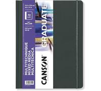 KALANKA-CANSON Graduate Book Mixed Media - Carnet cousu 72 pages - Grain léger - 21,6 x 27,9 cm - 200g/m² - Blanc