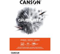 Kalanka-Canson Graduate Croquis - Bloc 40 Feuilles De Papier Blanc À Croquis A4 - 96g/M²