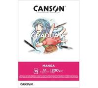 Kalanka-Canson Graduate Manga - Bloc 30 Feuilles A4-200g/M² - Blanc