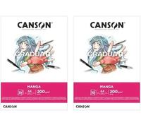 KALANKA-CANSON Graduate Manga - Bloc 30 feuilles A4-200g/m² - Blanc (Lot de 2)