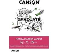 Kalanka-Canson Graduate Manga Marker Layout - Bloc 50 Feuilles A4-70g/M² - Extra Blanc