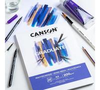 Kalanka-Canson Graduate Mixed Media - Bloc 20 Feuilles De Papier Polyvalent A3 - 200g/M² - Blanc