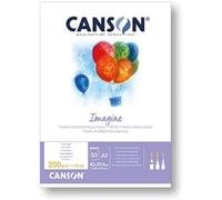 KALANKA-CANSON Imagine - Bloc 50 feuilles - Papier multitechnique - Grain léger - A2 - 200g/m² - Blanc