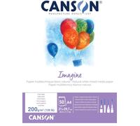 KALANKA-CANSON Imagine - Bloc 50 feuilles - Papier multitechnique - Grain léger - A4 - 200g/m² - Blanc
