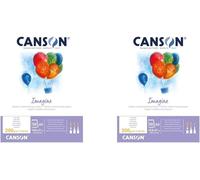 Kalanka-Canson Imagine - Bloc 50 Feuilles - Papier Multitechnique - Grain Léger - A5-200g/M² - Blanc (Lot De 2)