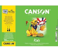 Kalanka-Canson Kids Dessin - Pack 100 Feuilles A3-90g/M² - Grain Léger - Blanc