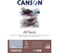 KALANKA-CANSON Mi-Teintes - Bloc 20 feuilles de papier dessin 24 x 32 cm - 160g/m² - Tons froids