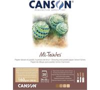 KALANKA-CANSON Mi-Teintes - Bloc 20 feuilles de papier dessin 24x32 - 160g/m² - Nuances de marron