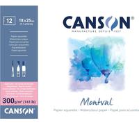 KALANKA-CANSON Montval - Bloc 12 feuilles papier aquarelle grain satin - 18 x 25cm - 300g/m², Blanc