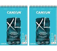 Kalanka-Canson Xl Aquarelle - Album Spiralé 20 Feuilles A5 300g/M² - Blanc (Lot De 2)