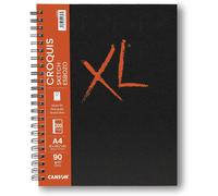 Kalanka-Canson - Xl Art Book - Papier Croquis - Grain Fin - 90g/M² - Carnet Spiralé - A4-21x29-7cm - Ivoire - 100 Feuilles